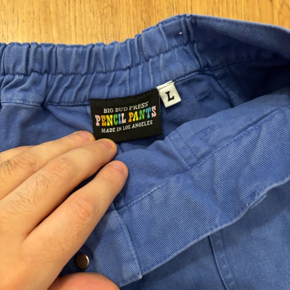Big Bud Press Greek blue pencil pants size L large - Picture 5 of 8